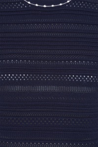 Banned Retro - Ruby Perforation trui in marineblauw 3