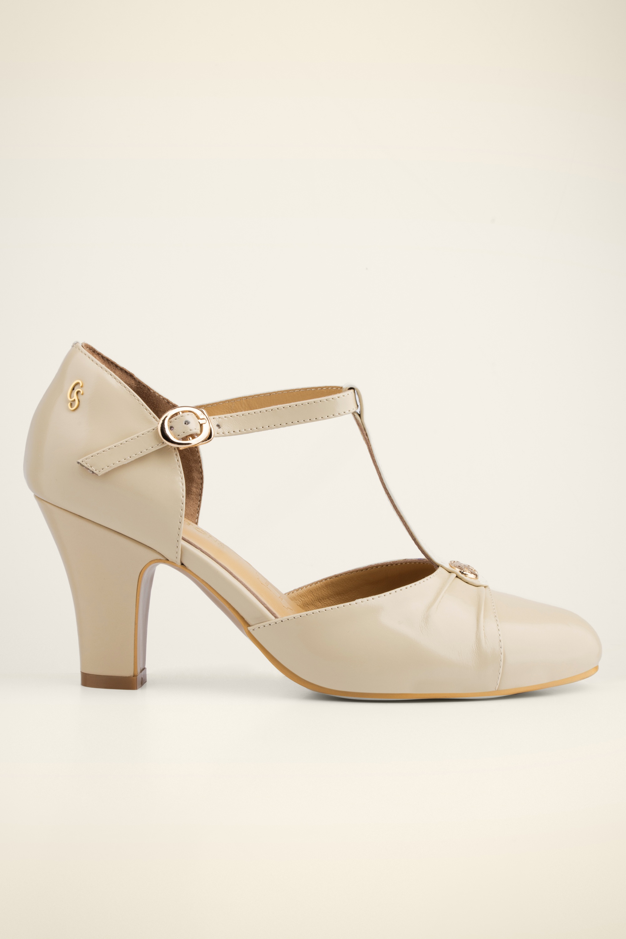 Charlie Stone - Vincenza T-Strap pumps in crème