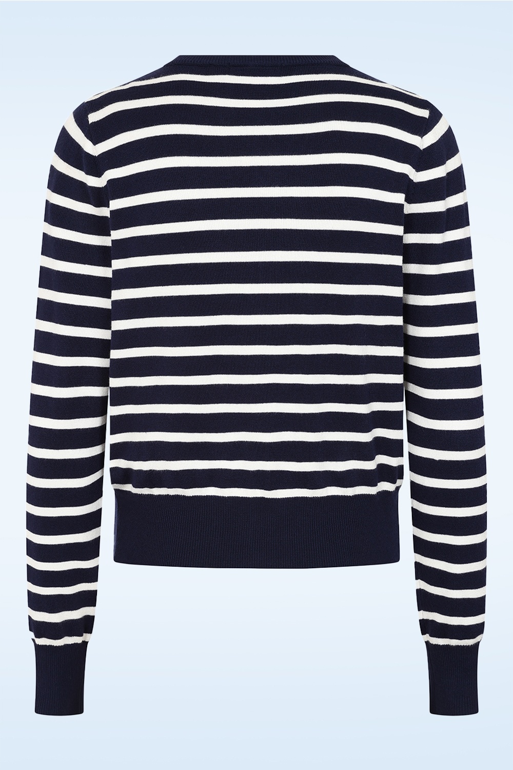 Banned Retro - Nautical Lines trui in marineblauw en wit 5