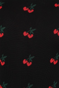 Banned Retro - Sonia Fair Isle Cherry trui in zwart 3