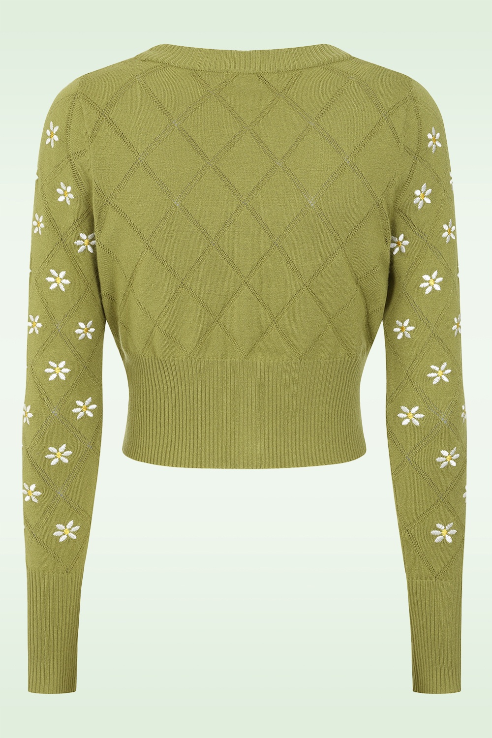 Banned Retro - Fearn Flower vest in olijfgroen 5