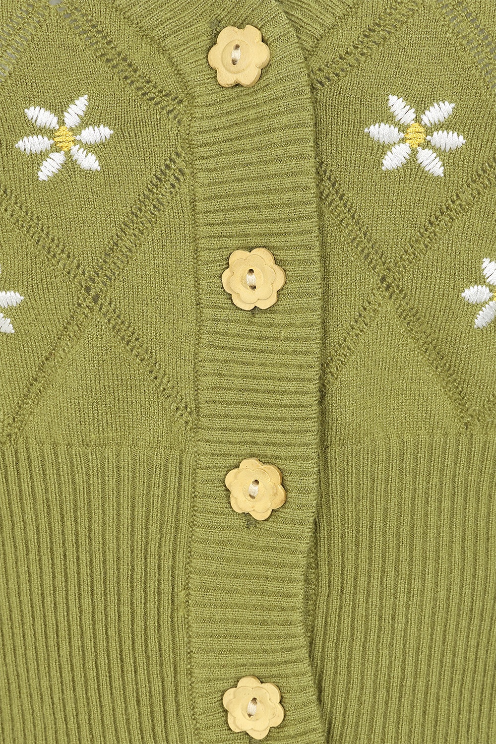 Banned Retro - Fearn Flower vest in olijfgroen 3