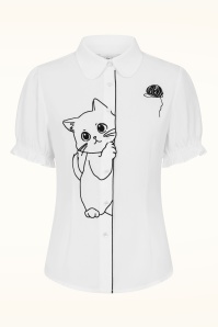 Banned Retro - Sophie blouse in wit 2