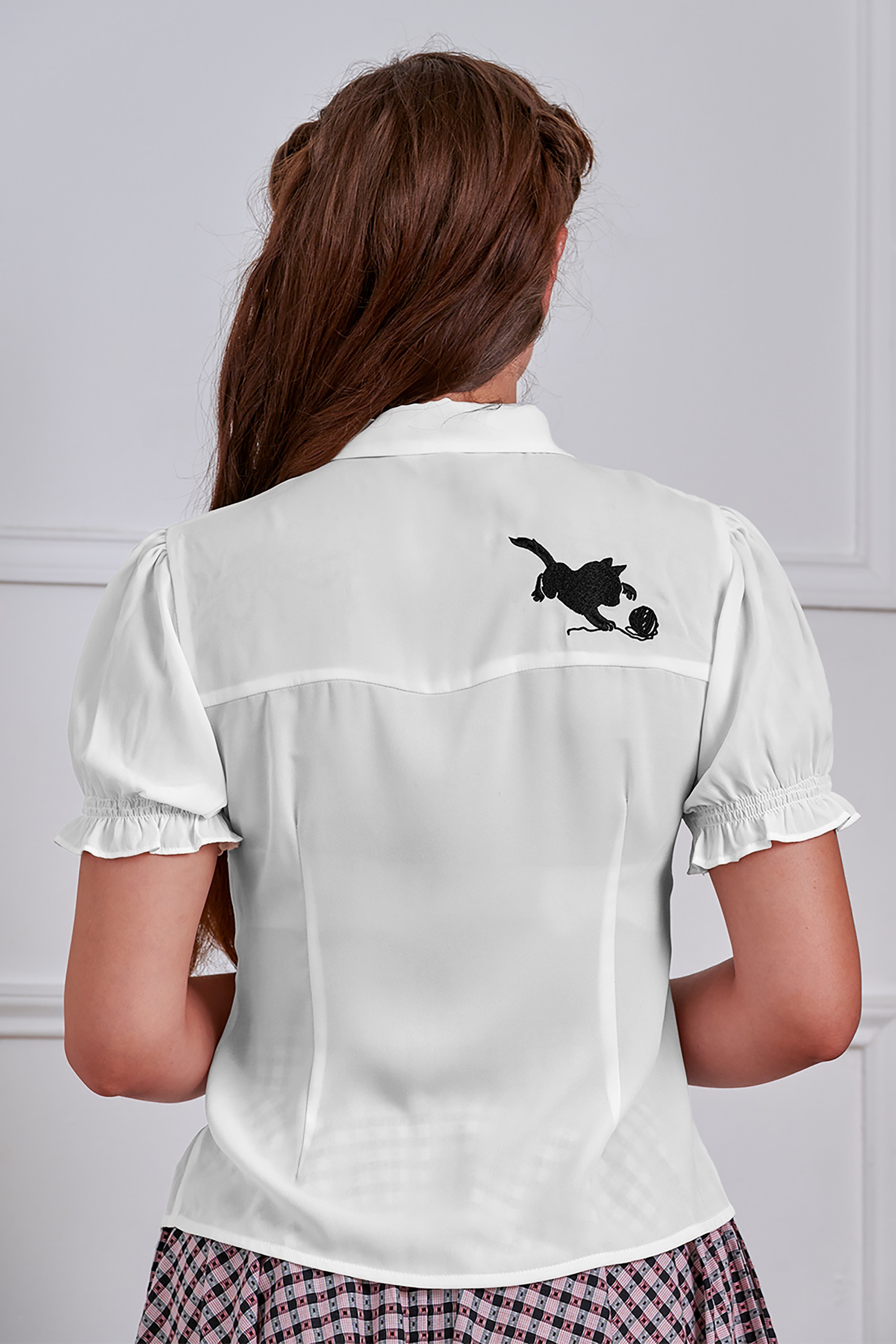 Banned Retro - Sophie blouse in wit 4