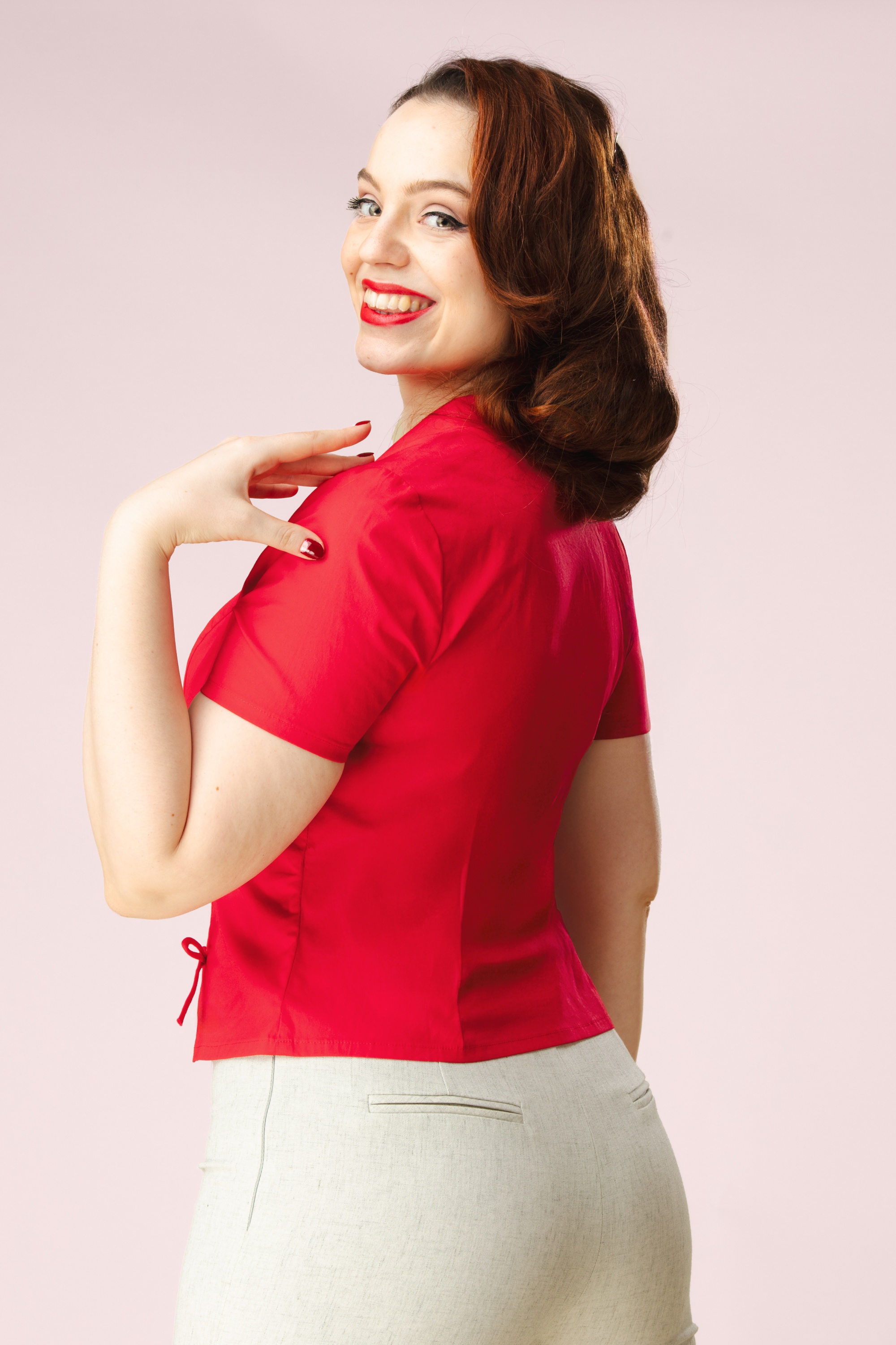 Topvintage Boutique Collection - Topvintage Exclusive ~ Lulu blouse in rood 4