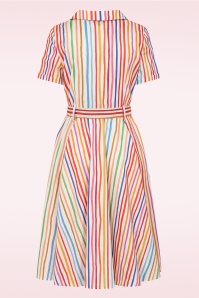 Banned Retro - Bella Stripe swing jurk in multi 6