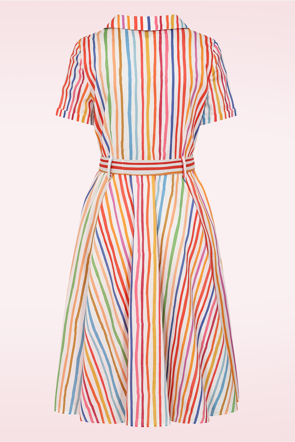 Banned Retro - Bella Stripe swing jurk in multi 6