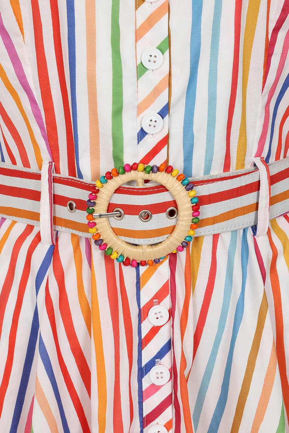 Banned Retro - Bella Stripe swing jurk in multi 3