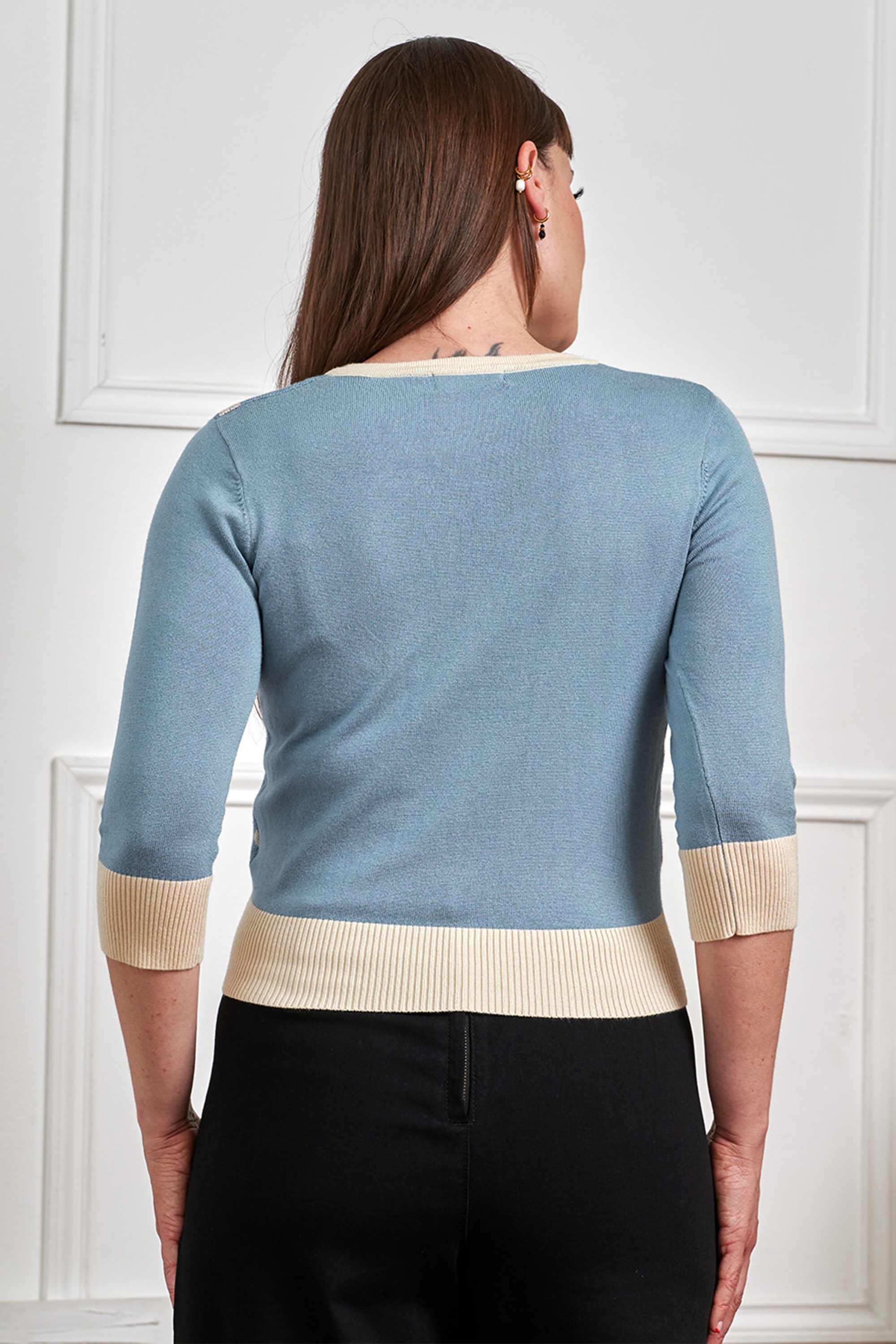 Banned Retro - Ruby Spade vest in teal blauw 4