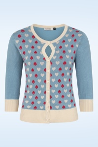Banned Retro - Ruby Spade vest in teal blauw 2