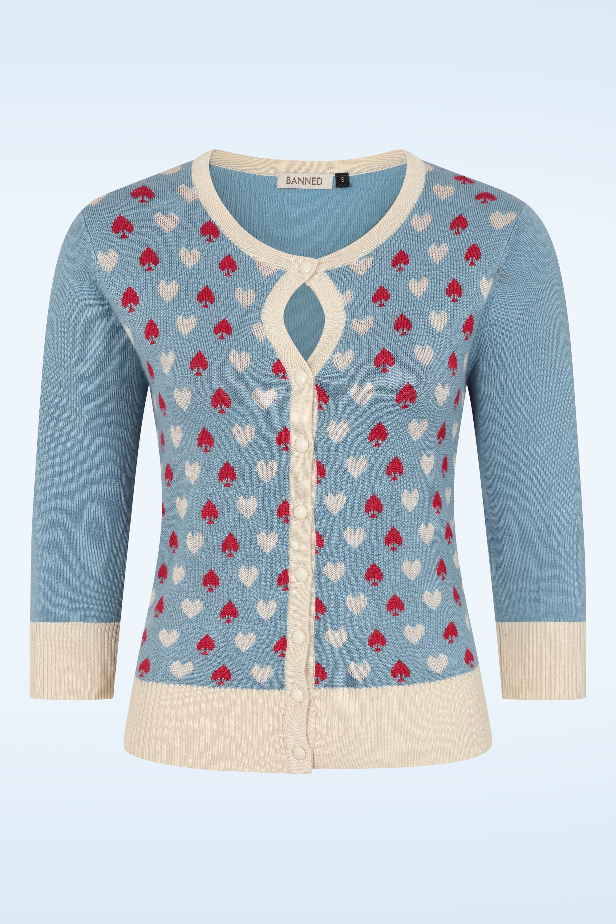 Banned Retro - Ruby Spade vest in teal blauw 2
