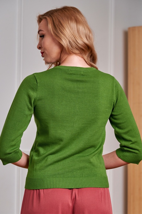 Banned Retro - Floral Serenade vest in groen 4