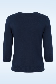 Banned Retro - Tropical Summer vest in marineblauw 5