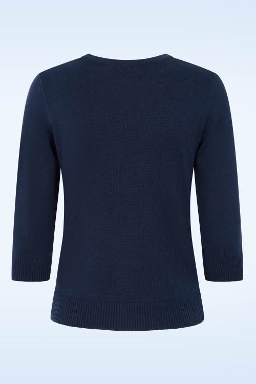 Banned Retro - Tropical Summer vest in marineblauw 5