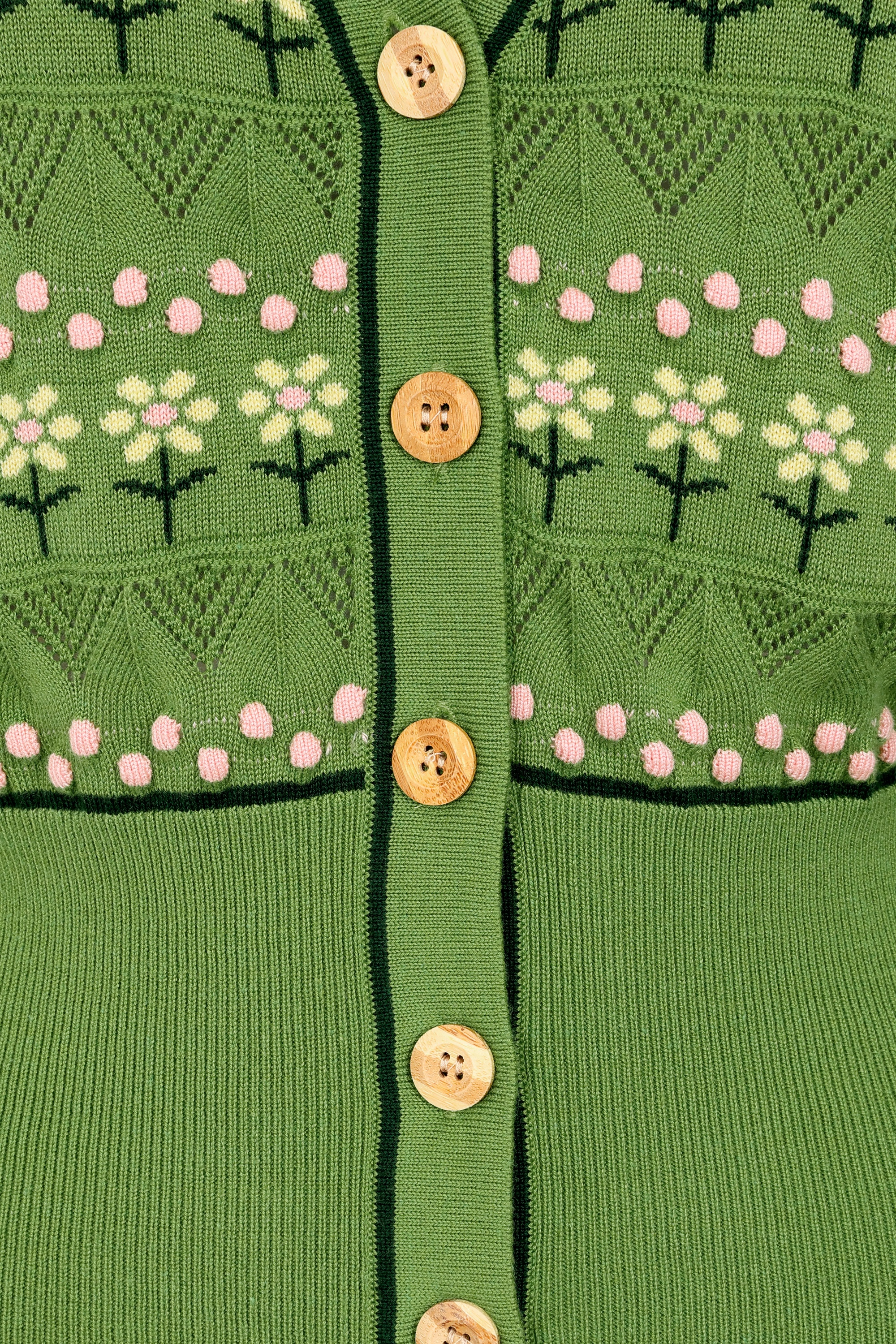 Banned Retro - Kitty Bloom vest in groen 3