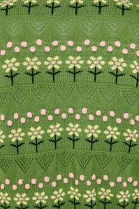 Banned Retro - Kitty Bloom vest in groen 5