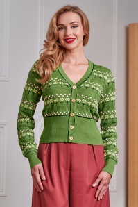 Banned Retro - Kitty Bloom vest in groen