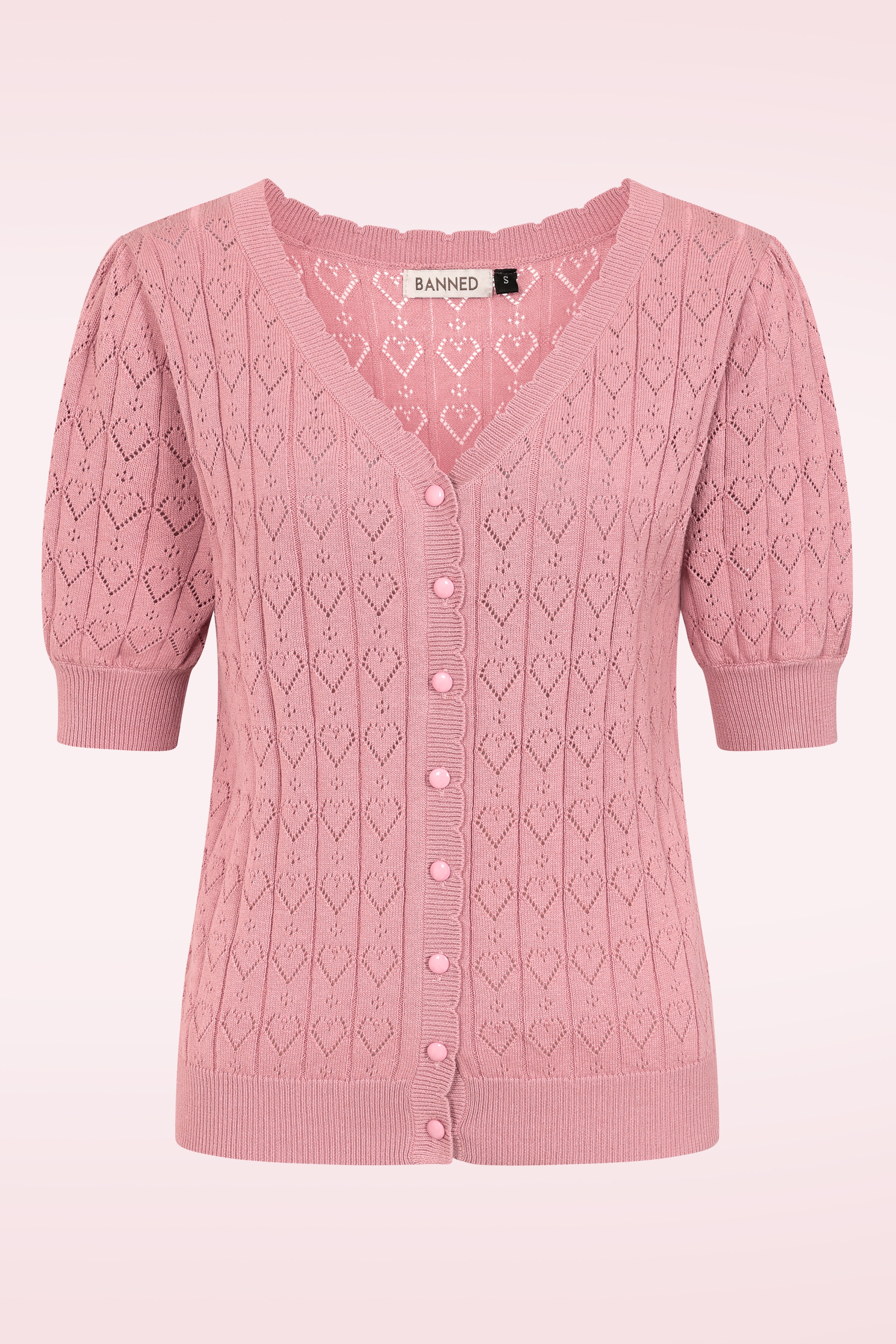 Banned Retro - Sweet Hearts vest in roze 2