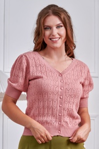 Banned Retro - Sweet Hearts vest in roze