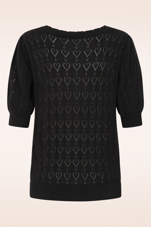 Banned Retro - Sweet Hearts vest in zwart 4