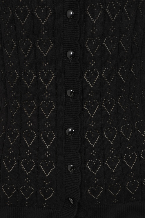 Banned Retro - Sweet Hearts vest in zwart 3