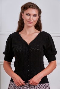 Banned Retro - Sweet Hearts vest in zwart