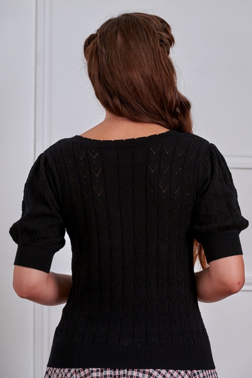 Banned Retro - Sweet Hearts vest in zwart 5