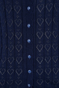 Banned Retro - Sweet Hearts vest in marineblauw 3