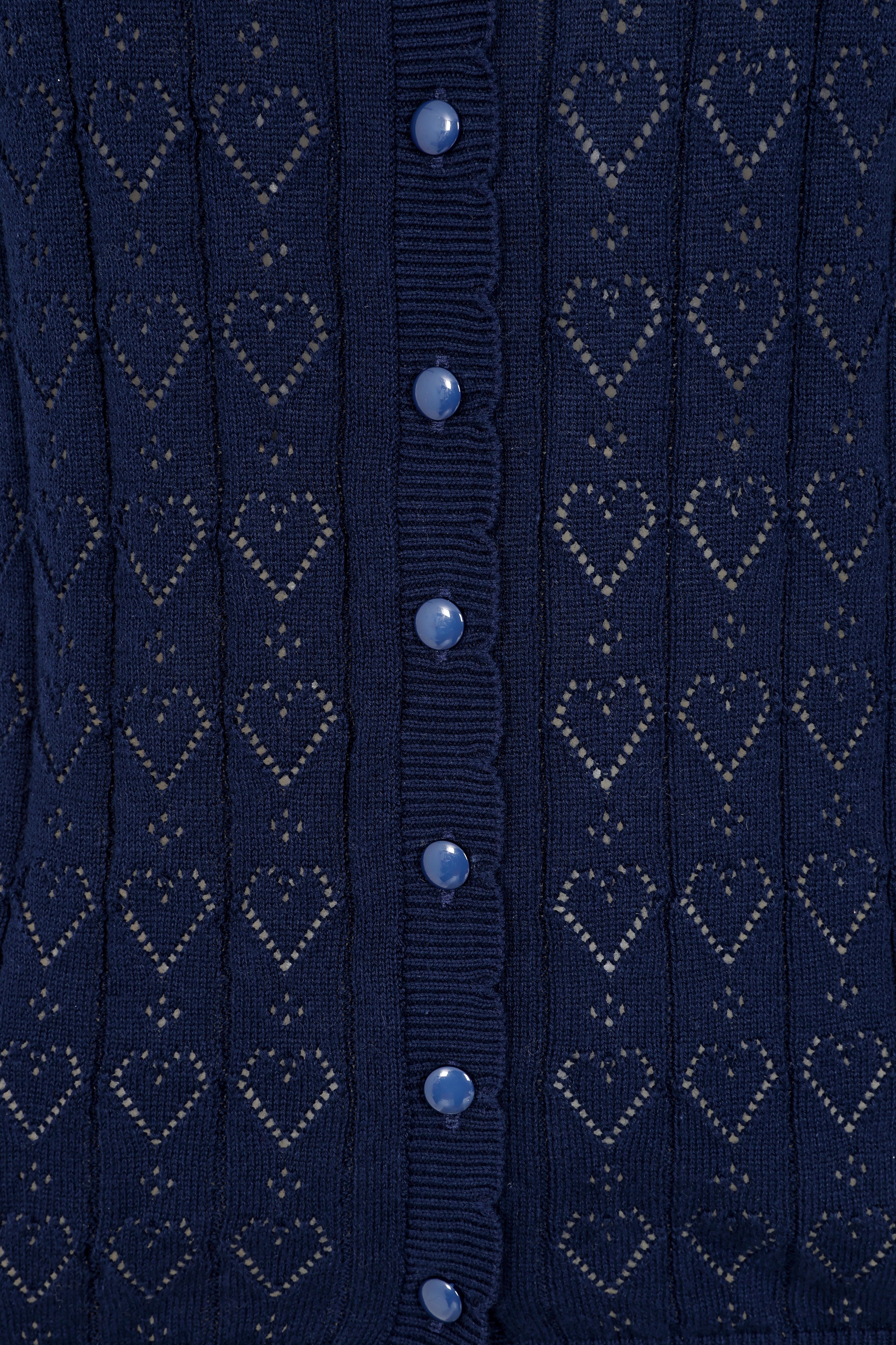 Banned Retro - Sweet Hearts vest in marineblauw 3