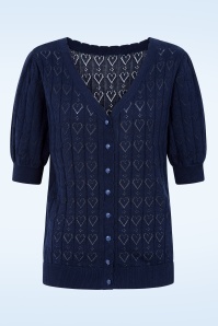 Banned Retro - Sweet Hearts vest in marineblauw 2