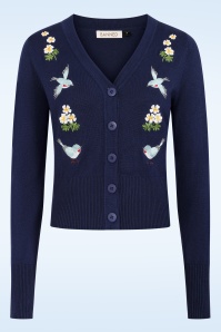 Banned Retro - Nara vest in marineblauw 2