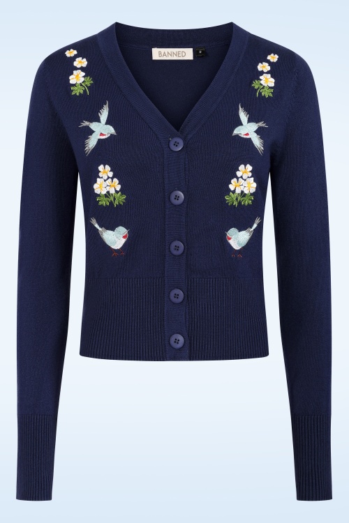 Banned Retro - Nara vest in marineblauw 2