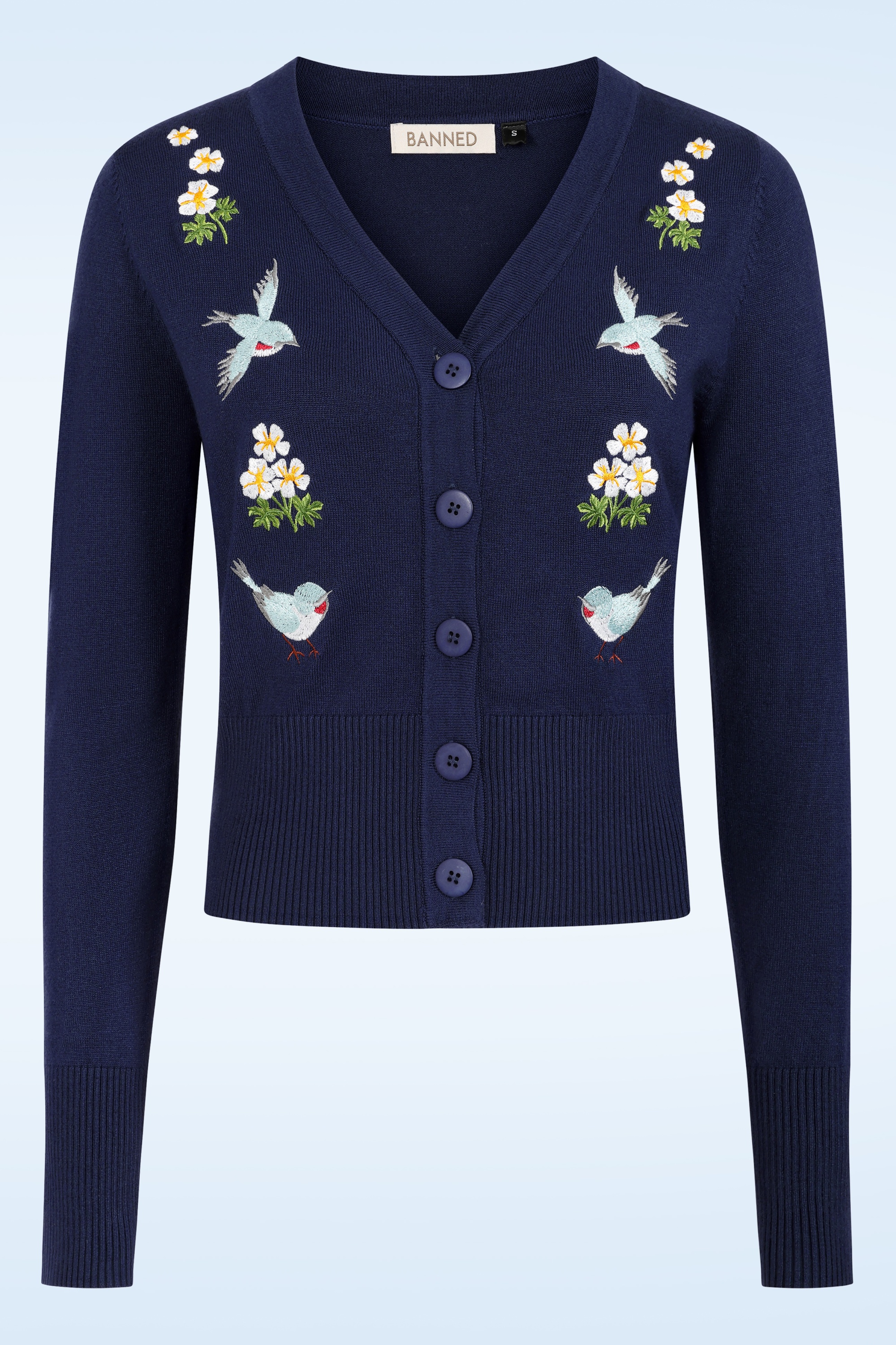 Banned Retro - Nara vest in marineblauw 2