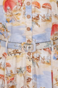 Banned Retro - Bella Retro Beach swing jurk in crème en multi 3