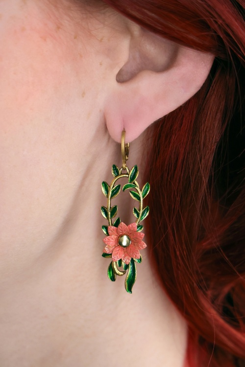 Urban Hippies - Prosper oorbellen in goud, groen en koraal