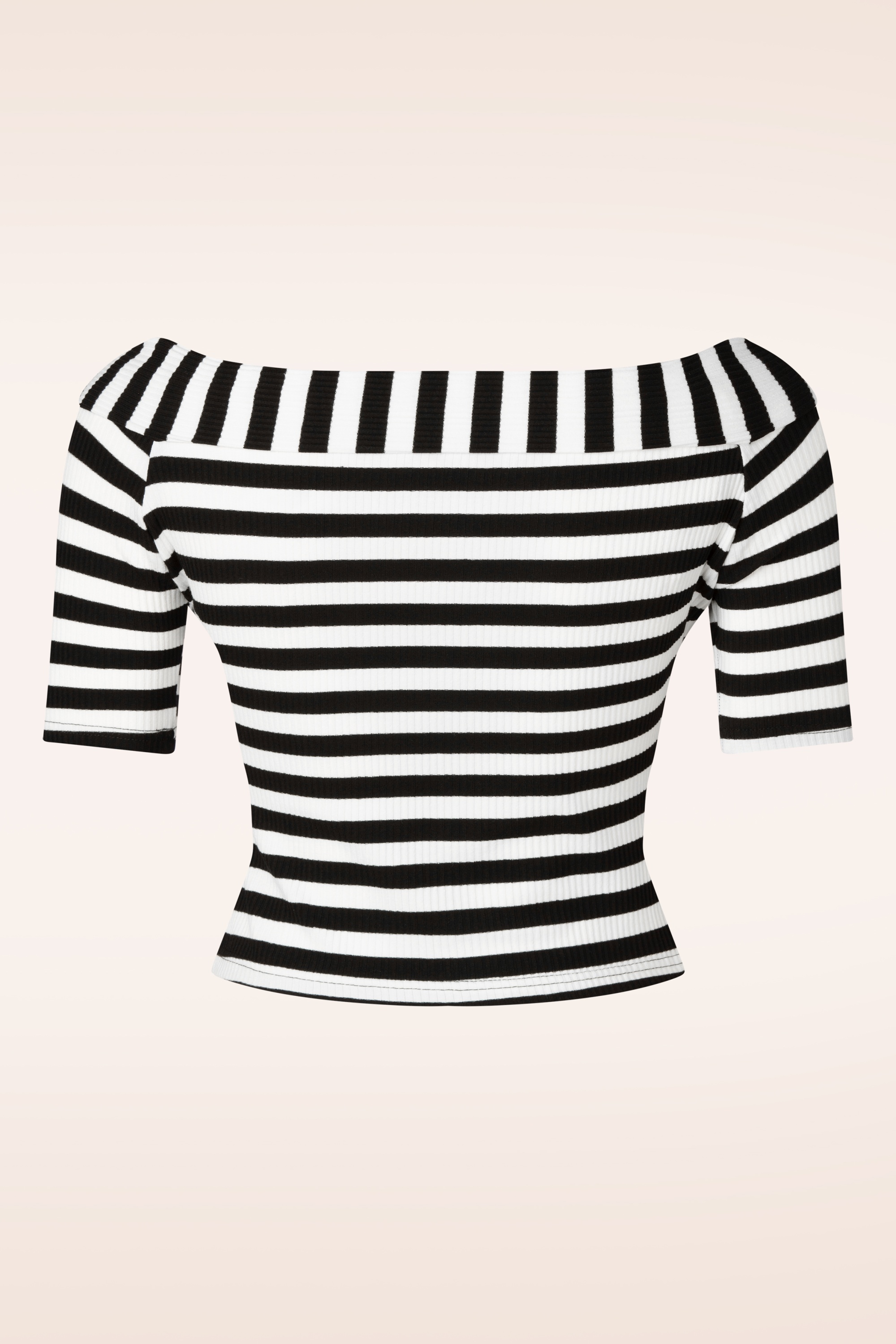 Topvintage Boutique Collection - Topvintage Exclusive ~ Adira Stripe top in zwart en wit 5
