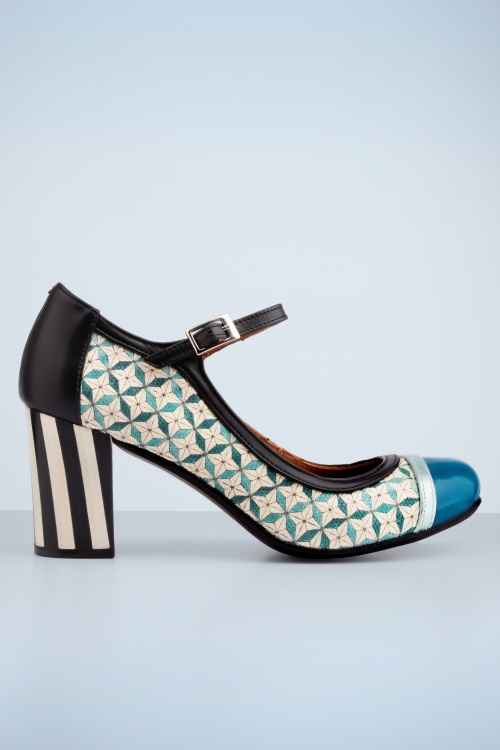 Nemonic - Juliet Mary Jane Monaco pumps in zwart en wit