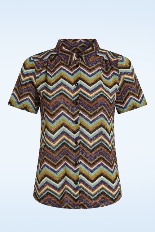 King Louie - Maisie Shio blouse in strong blauw 2