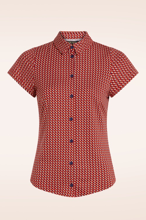 King Louie - Bora Bora blouse in chili rood 2