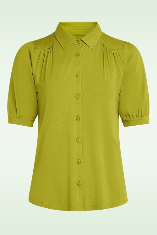King Louie - Carina Viscose Light blouse in groen  2