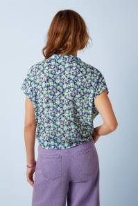 King Louie - Keeva Azores blouse in beacon blauw 4