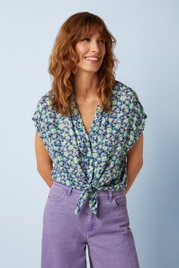 King Louie - Keeva Azores blouse in beacon blauw