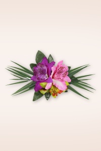 Banned Retro - Tropical Bloom haarclip in fuchsia