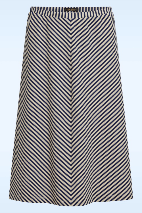 King Louie - Juno Panel Mariniere Stripe rok in beacon blauw 2