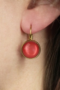 Urban Hippies - Vergulde dot oorbellen in redwood