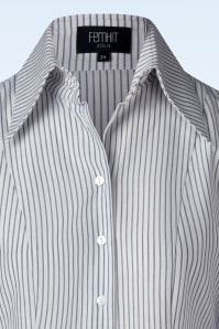 Femkit - Agnes Striped blouse in wit en marineblauw 2