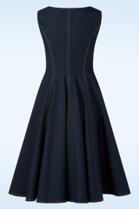 Femkit - Heide pinafore denim jurk in donkerblauw 3