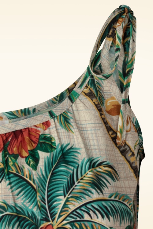 Rock N Romance - Suzy Tiki Palm jurk in beige en multi 3