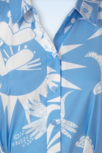 You’re My Lobster by K-design - Azure Paradise katoenen a-lijn jurk in blauw en wit  3