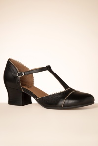 Miz Mooz - Fernie T-Strap pumps in zwart en crème 4